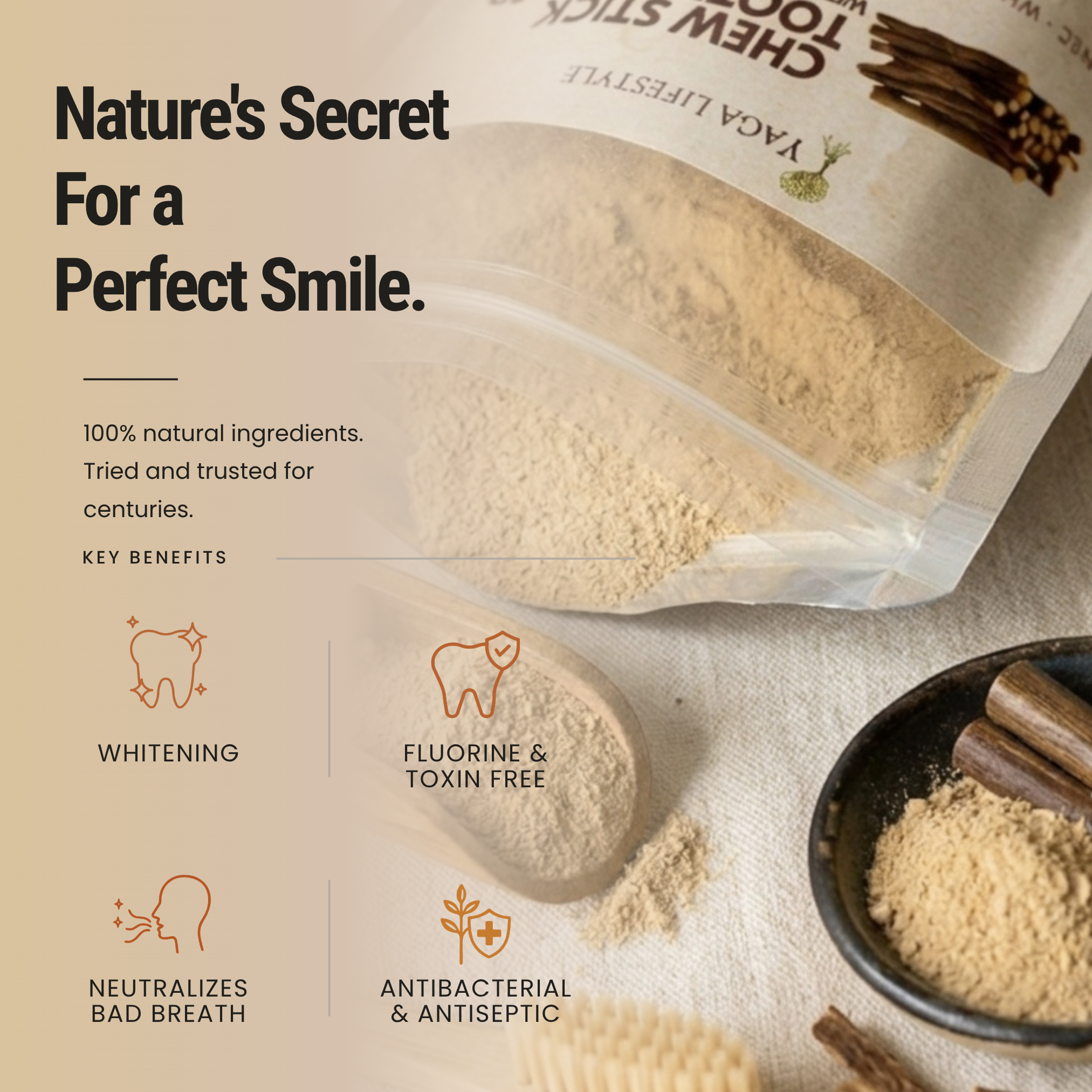 Jamaican Chew Stick Herbal Tooth Powder