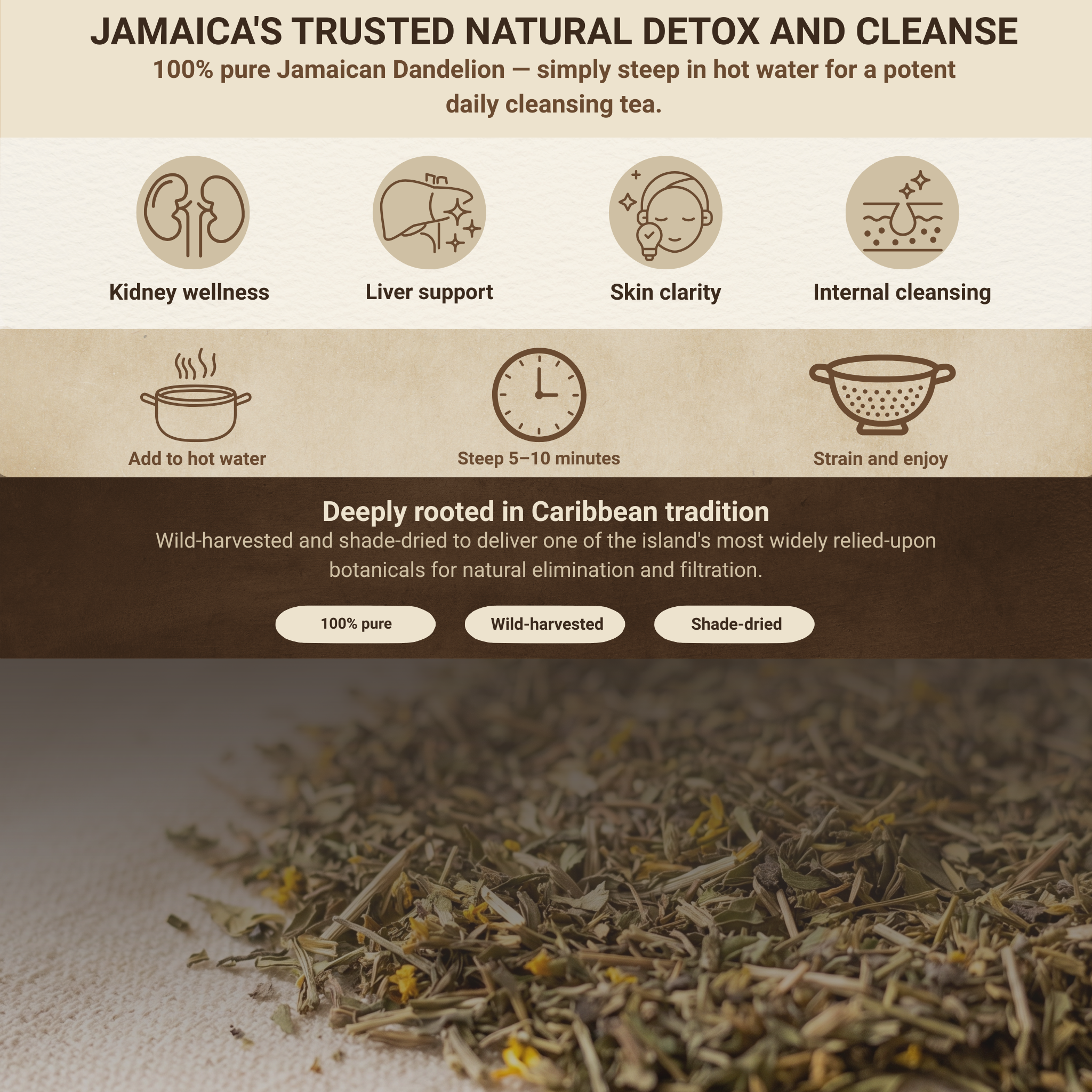 Jamaican Dandelion - Kidney Cleanse - 4 oz
