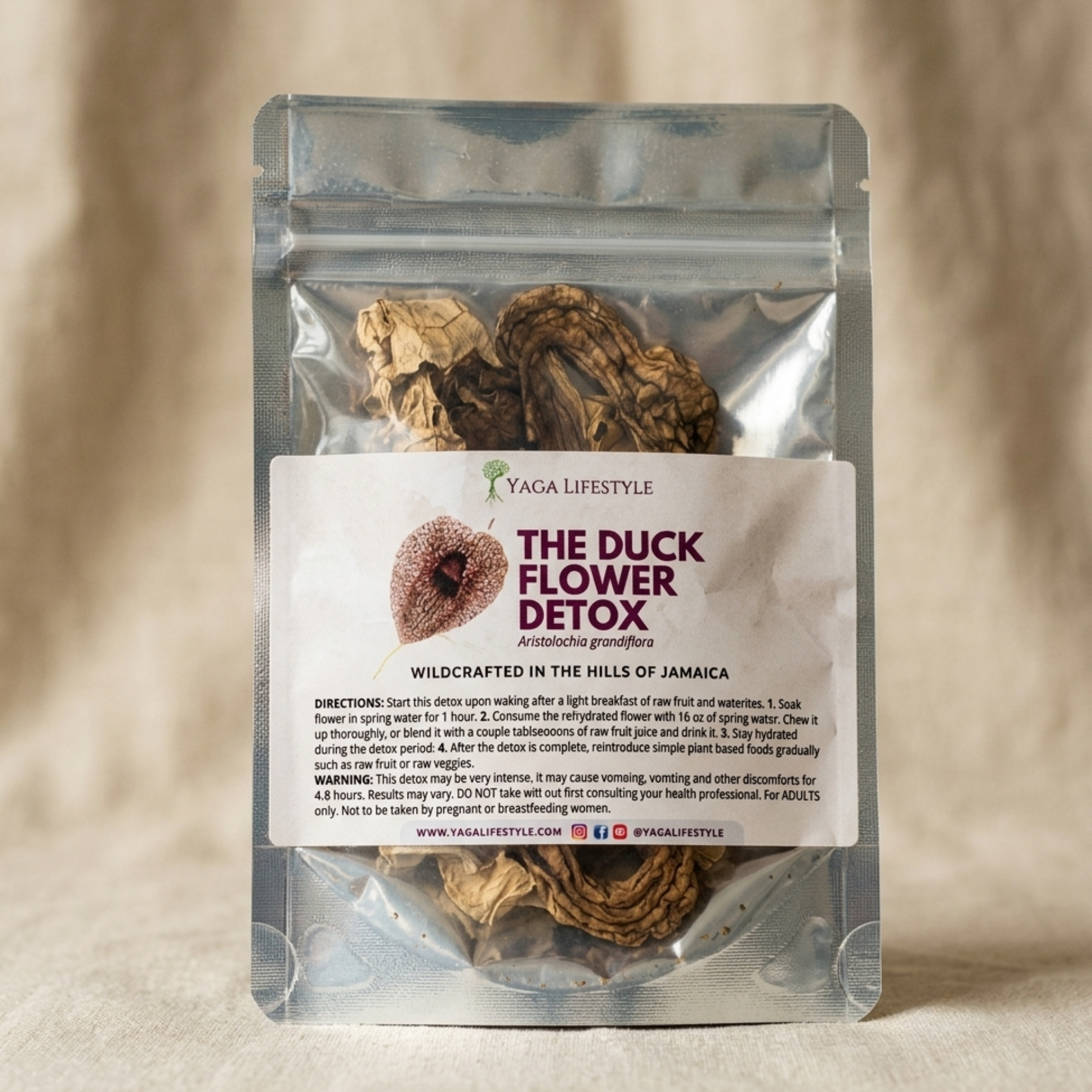 Duck Flower Detox - Flor de Pato, Palo Guaco, Dr Sebi Approved Alkaline Herbal Cleanse