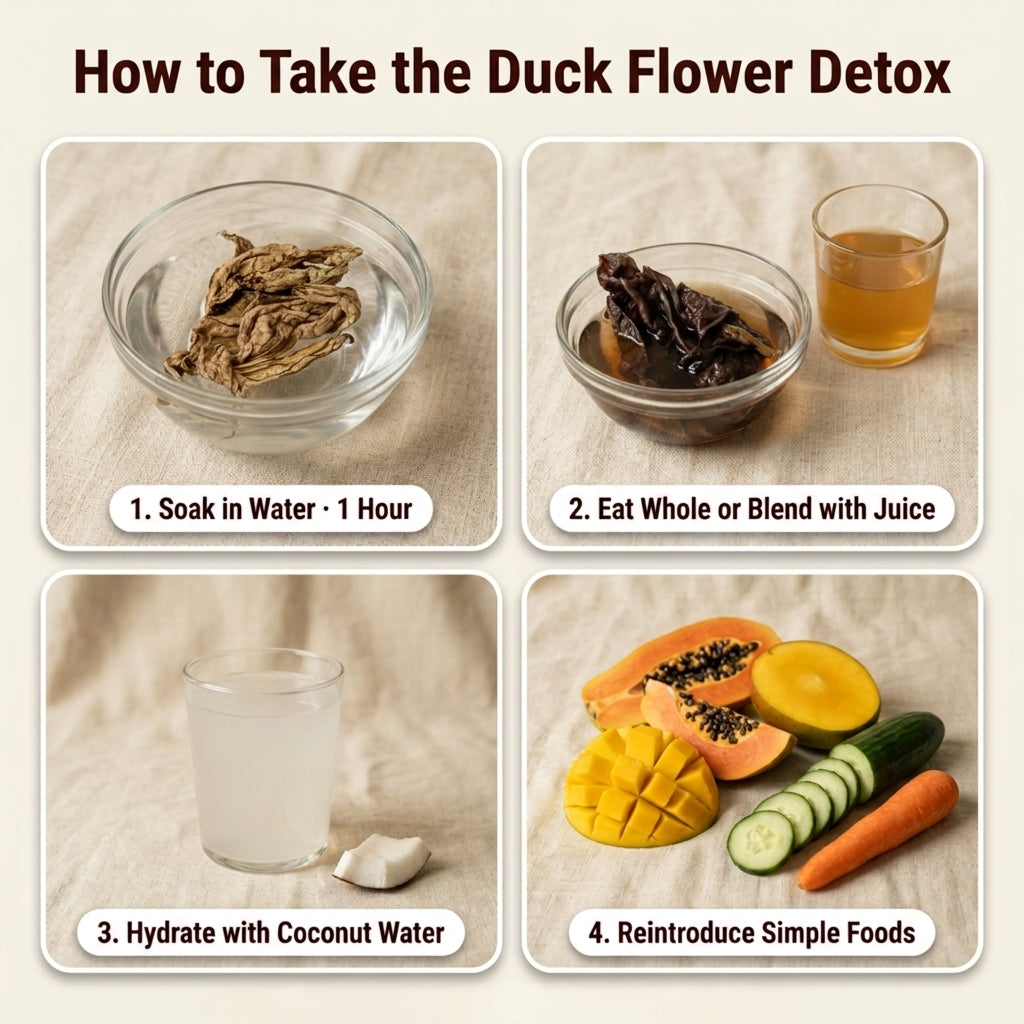 Duck Flower Detox - Flor de Pato, Palo Guaco, Dr Sebi Approved Alkaline Herbal Cleanse