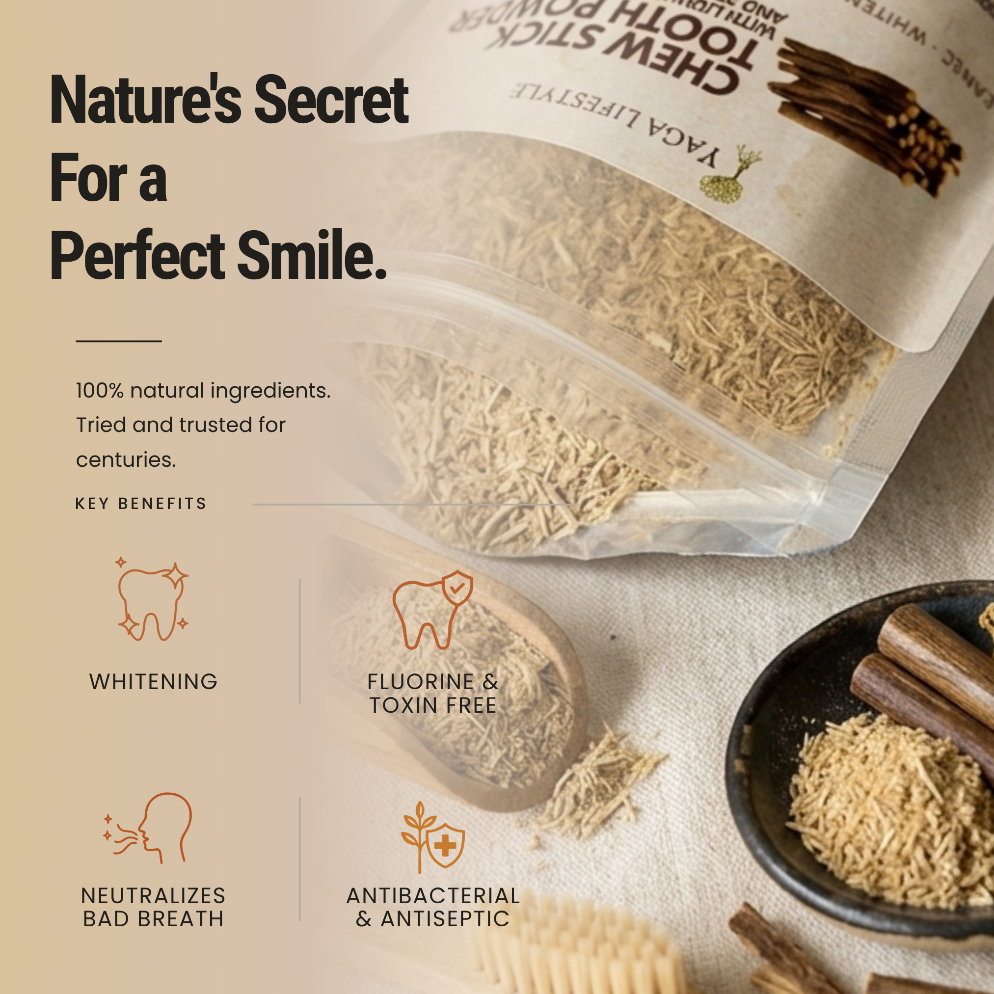 Jamaican Chew Stick Herbal Tooth Powder