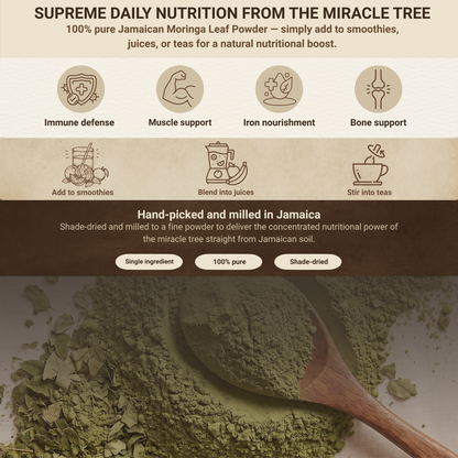 Jamaican Moringa Oleifera Leaf Powder