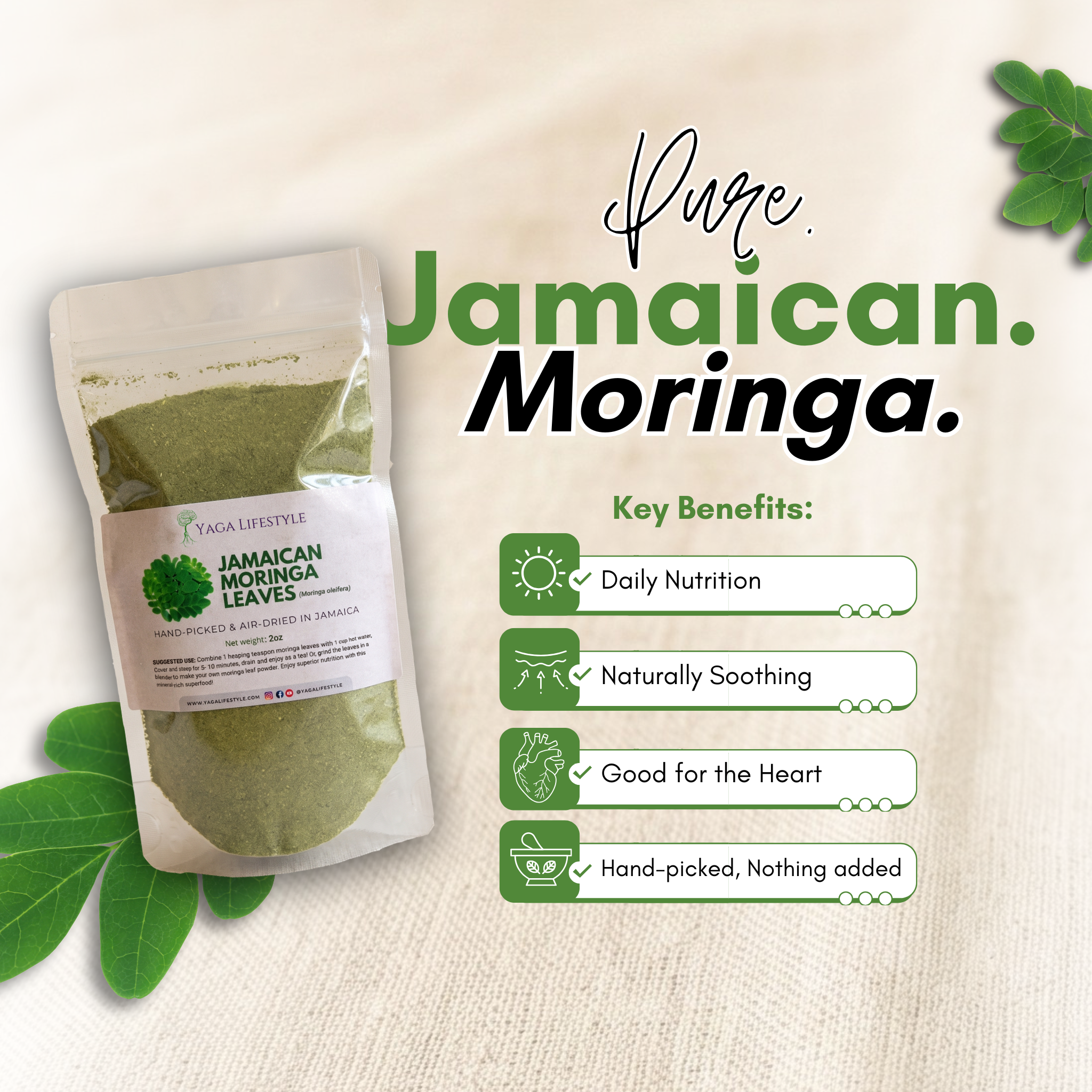 Jamaican Moringa Oleifera Leaf Powder